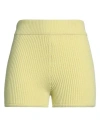 Mixik Woman Shorts & Bermuda Shorts Pastel Yellow Size M Cashmere In Yellow