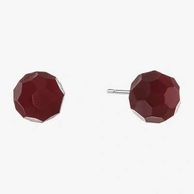 Mixit 10mm Stud Earrings In Burgundy