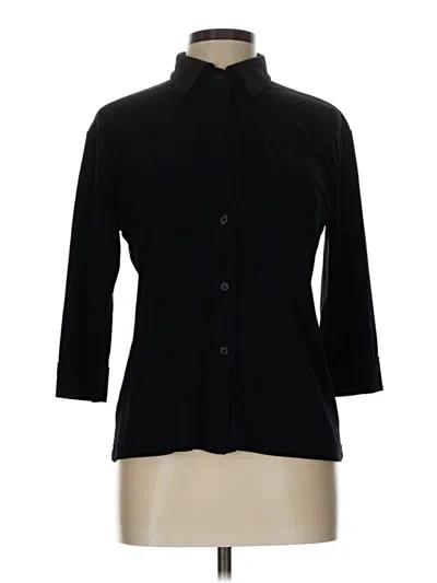 Pre-owned Mixit 3/4 Sleeve Button Down Shirt In Black