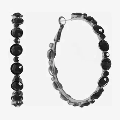 Mixit Black Womens Black 55mm Hypoallergenic Hoop Earrings