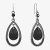 Mixit Black Womens Black Drop Earrings In Black