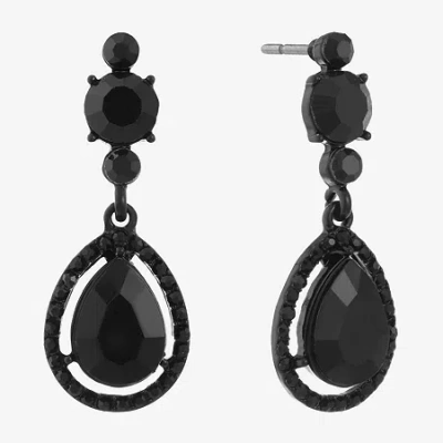 Mixit Black Womens Black Drop Earrings