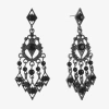Mixit Black Womens Black Hypoallergenic Chandelier Earrings In Black