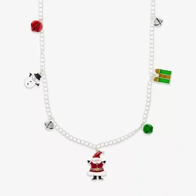 Mixit Christmas Charm Womens Multi Color Cubic Zirconia 36 Inch Strand Necklace In Metallic