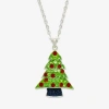 Mixit Christmas Tree Womens Multi Color Cubic Zirconia 24 Inch Pendant Necklace In Multi