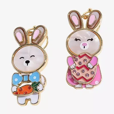 Mixit Easter Boy & Girl Bunny Womens Drop Earrings In Multi