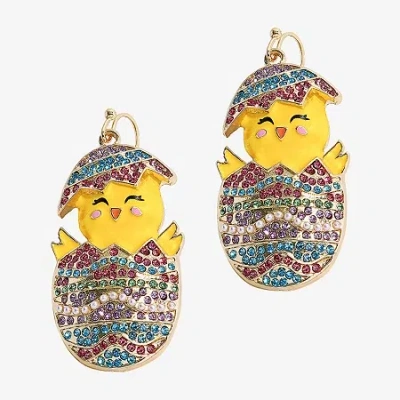 Mixit Easter Egg Baby Chick Womens Drop Earrings In Multi
