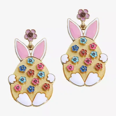 Mixit Easter Egg Bunny Womens Flower Drop Earrings In Multi