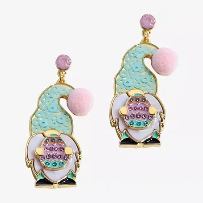Mixit Easter Egg Gnome Womens Drop Earrings In Blue