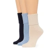 Mixit Essentials Thick Rib Womens 3 Pair Turncuff Socks In Blue