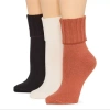 Mixit Essentials Thick Rib Womens 3 Pair Turncuff Socks In Brown