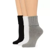 Mixit Essentials Thick Rib Womens 3 Pair Turncuff Socks In Gray