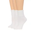 Mixit Essentials Thick Rib Womens 3 Pair Turncuff Socks In White