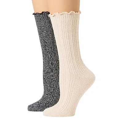 Mixit Essentials Womens 2 Pair Crew Socks In Black