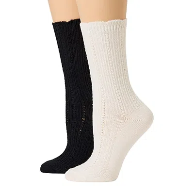 Mixit Essentials Womens 2 Pair Crew Socks In White