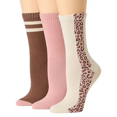 Mixit Essentials Womens 3 Pair Crew Socks In White