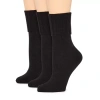Mixit Everyday Essential Rib Womens 3 Pair Plus Tall Turncuff Socks In Black