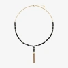 Mixit Gold Tone & Black Beaded Womens 30 Inch Y Necklace In Black