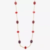Mixit Gold Tone & Red Womens 36 Inch Strand Necklace In Gold