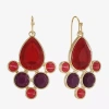 Mixit Gold Tone & Red Womens Chandelier Earrings In Red