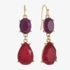 Mixit Gold Tone & Red Womens Drop Earrings In Multi