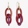 Mixit Gold Tone & Red Womens Drop Earrings In Red