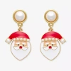 Mixit Gold Tone Santa Claus Stainless Steel 17.9mm Stud Earrings In Multi