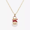Mixit Gold Tone Santa Womens Multi Color Cubic Zirconia 30 Inch Pendant Necklace In Multi