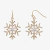 Mixit Gold Tone Snowflake Womens Multi Color Glass Drop Earrings In Multi