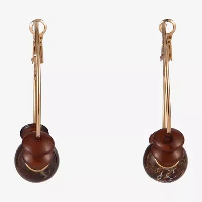 Mixit Gold Tone Womens 51.4mm Hoop Earrings In Brown