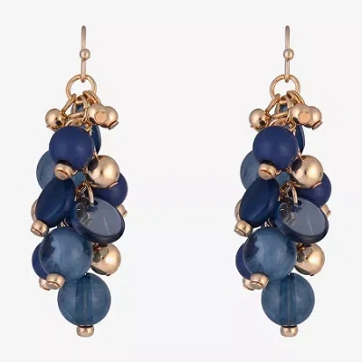 Mixit Gold Tone Womens Drop Earrings In Blue