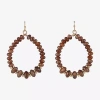 Mixit Gold Tone Womens Drop Earrings In Brown