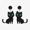 Mixit Halloween Black Cat Womens Drop Earrings In Black
