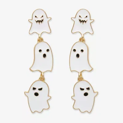 Mixit Halloween Ghost Womens Drop Earrings In White