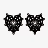 Mixit Halloween Womens Glass Heart Drop Earrings In Black