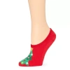 Mixit Holiday Cozy Womens 1 Pair Liner Socks In Red