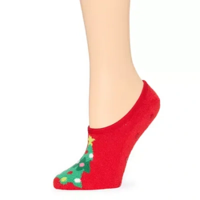 Mixit Holiday Cozy Womens 1 Pair Liner Socks In Red