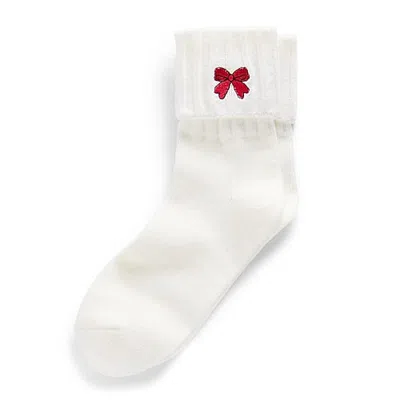 Mixit Holiday Socks Womens 1 Pair Turncuff Socks In White