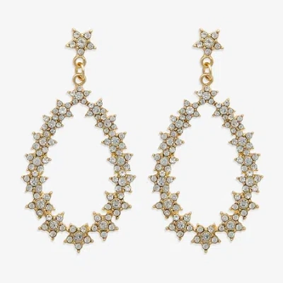 Mixit Hypoallergenic Gold Tone Womens Cubic Zirconia Star Hypoallergenic Drop Earrings