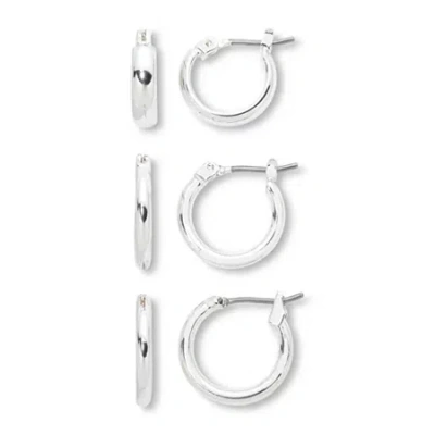 Mixit Hypoallergenic Silver-tone 3-pr. Hoop Earring Set