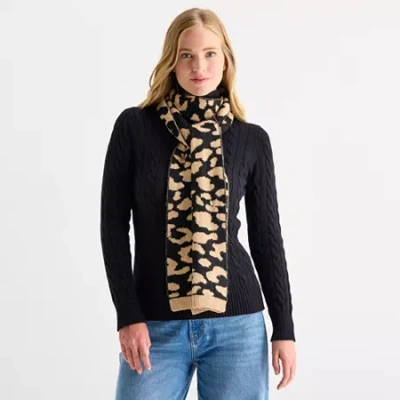 Mixit Knit Oblong Scarf In Animal Print