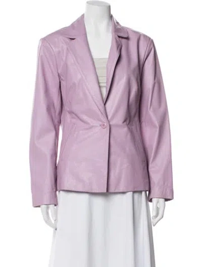 Pre-owned Mixit Leather Blazer In Purple