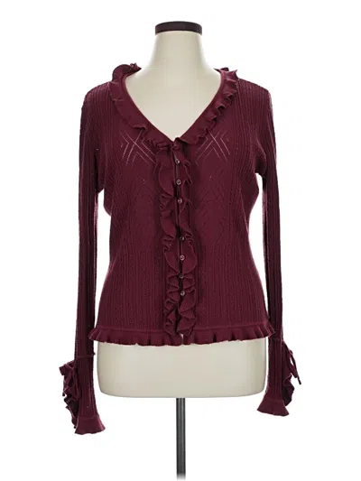 Pre-owned Mixit Long Sleeve Blouse In Burgundy
