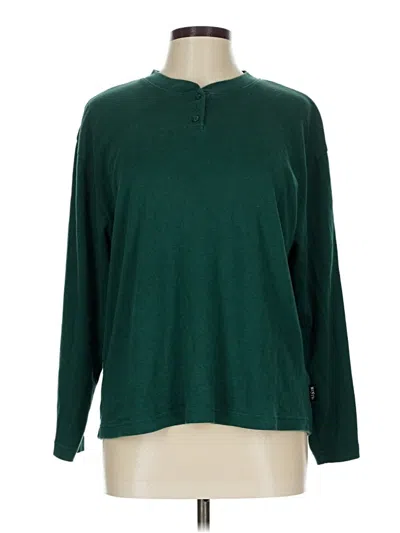 Pre-owned Mixit Long Sleeve Henley Shirt In Green