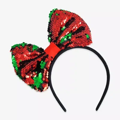 Mixit Red And Green Sequin Bow Headband In Multi