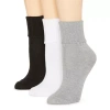 Mixit Ribbed Womens Multi-pack 3 Pair Turncuff Socks In Gray