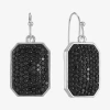 Mixit Silver Tone & Black Womens Black Drop Earrings In Metallic