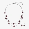 Mixit Silver Tone And Red Womens 3-pc. Jewelry Set In Purple