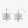 Mixit Silver Tone Snowflake Womens Multi Color Cubic Zirconia Drop Earrings In Metallic