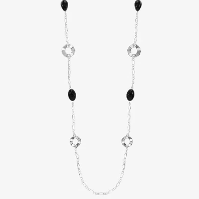 Mixit Silver Tone Womens 36 Inch Strand Necklace In Gray